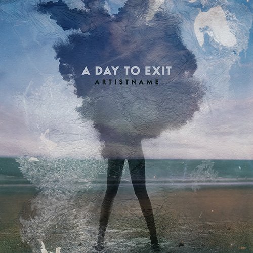 A Fine Day To Exit premade industrial album cover art design - for Alternative Rock, Ambient Music - style Abstract, Collage - in Blue, Grey Color