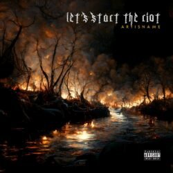 Punk Cover Art - for Black Metal, Death Metal Music - style Cinematic Style, Dark Fantasy - in Red, Orange Color