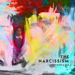 narcissism premade rap & hip hop album cover art design - for Alternative Hip-Hop, Art Pop Music - style Abstract, Collage - in Red, Yellow Color