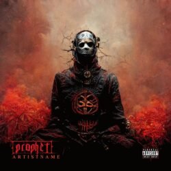 Doom Metal Cover Art - for Black Metal, Dark Ambient Music - style Dark Fantasy, Dark Surrealism - in Red, Orange Color