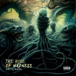 horror cover art - for Death Metal, Black Metal Music - style Dark Fantasy, Dark Surrealism - in Green, Yellow Color
