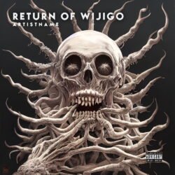 Thrash Death Metal Cover Art - for Alternative Metal, Black Metal Music - style Dark Fantasy, Dark Surrealism - in Black, Grey Color