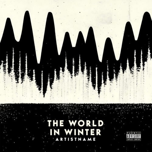 Traditional Cover - for Ambient, Dark Ambient Music - style Minimalist, Monochrome - in Black, White Color