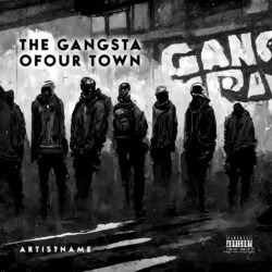 gang cover art - for Hip-Hop, Underground Hip-Hop Music - style Monochrome, Street Art - in Black, Grey Color