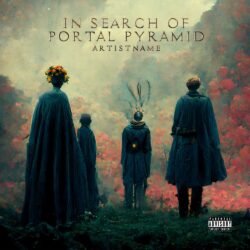 surreal cover - for Alternative Rock, Ambient Music - style Conceptual Art, Dark Fantasy - in Blue, Red Color