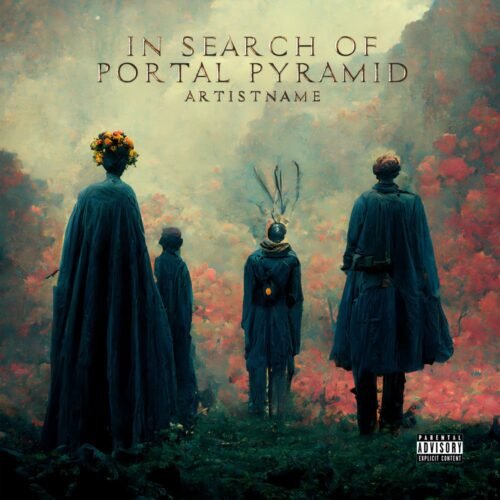 surreal cover - for Alternative Rock, Ambient Music - style Conceptual Art, Dark Fantasy - in Blue, Red Color