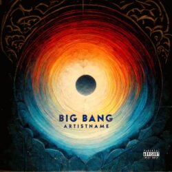 psychedelic album art - for Ambient, Alternative Rock Music - style Abstract, Action Painting - in Black, Blue Color