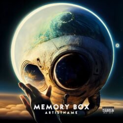 music cover art design - for Ambient, Electronic Music - style Cinematic Style, Sci-Fi Style - in Blue, Yellow Color