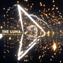 The Luna premade electronic dance music album cover art design - for Ambient, Dark Ambient Music - style Futuristic Style, Sci-Fi Style - in Black, Yellow Color