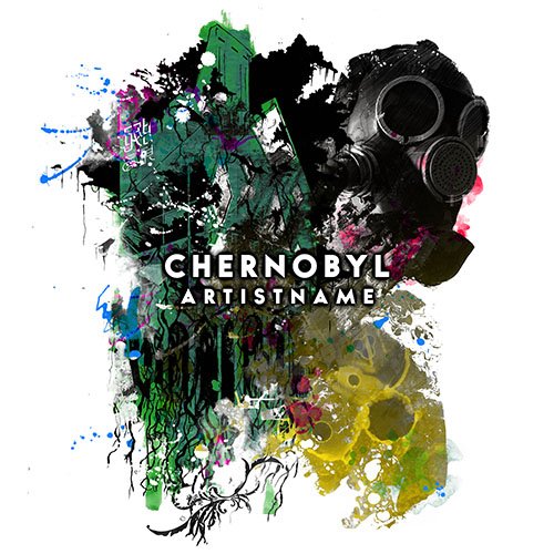 Chernobyl premade grunge album cover art design - for Alternative Metal, Ambient Music - style Abstract, Collage - in Green, Black Color