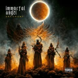 melodic death metal cover art - for Black Metal, Doom Metal Music - style Dark Fantasy, Oil Painting - in Orange, Yellow Color