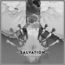 Salvation premade edm album cover art design - for Ambient, Dark Ambient Music - style Conceptual Art, Dark Surrealism - in Black, Grey Color