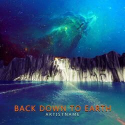 Back Down To Earth premade house album cover art design - for Ambient, Electronic Music - style Sci-Fi Style, Surrealist - in Blue, Green Color