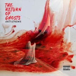 The Return Of Ghosts premade deathcore album cover art design - for Alternative Hip-Hop, Dark Pop Music - style Dark Surrealism, Conceptual Art - in Red, White Color