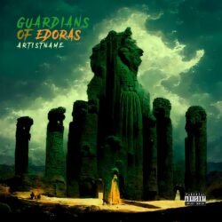 fantasy cover art - for Black Metal, Doom Metal Music - style Dark Fantasy, Illustrated - in Green, Yellow Color