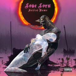 Soft Rock Album Cover - for Dark Pop, Gothic Metal Music - style Dark Fantasy, Surrealist - in Pink, Purple Color