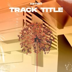 Orange sapling premade album cover art - for Ambient, Electronic Music - style Geometric Art, Minimalist - in Orange, Yellow Color