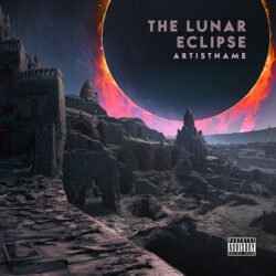 Ambient Album Art - for Dark Ambient, Dark Synth Music - style Cinematic Style, Dark Fantasy - in Blue, Purple Color