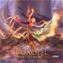 Ballet Cover Art - for Symphonic Metal, Power Metal Music - style Dark Fantasy, Illustrated - in Red, Orange Color