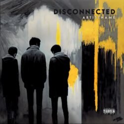 R&B Cover Art - for Alternative Rock, Post-Punk Music - style Expressionism, Conceptual Art - in Yellow, Black Color