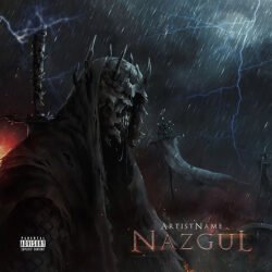 Lord of the Rings Cover Art - for Black Metal, Death Metal Music - style Dark Fantasy, Dark Surrealism - in Black, Grey Color