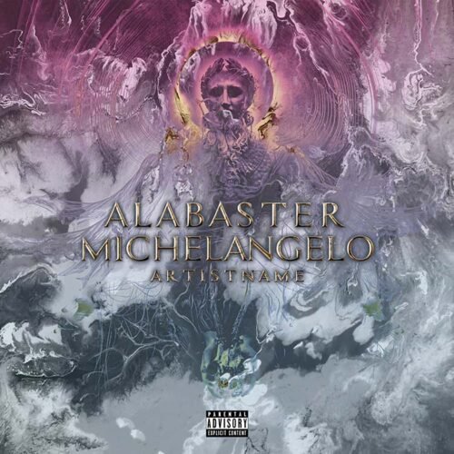 New age Album Cover - for Alternative Metal, Ambient Music - style Baroque, Neoclassical Art - in Purple, Pink Color