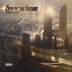 City Cover Art - for Electronic, Ambient Music - style Cinematic Style, Futuristic Style - in Brown, Grey Color