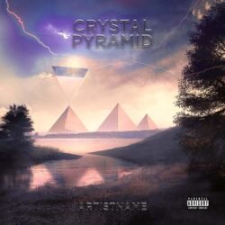 Pyramid Album Cover - for Ambient, Electronic Music - style Cinematic Style, Conceptual Art - in Purple, Blue Color