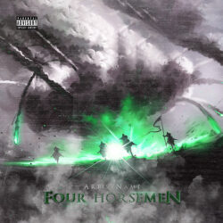 Warrior Album Cover - For Metal, Heavy Metal Music - Digital Painting, Dark Fantasy Style - In Green, Black Color