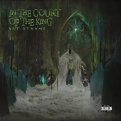Neoclassical Metal Cover Art - for Black Metal, Doom Metal Music - style Dark Fantasy, Oil Painting - in Green, Black Color