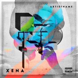 Apple Music Cover Art - for Alternative Hip-Hop, Dark Pop Music - style Acid Graphics, Collage - in Blue, Pink Color