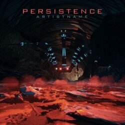 music album cover - for Dark Electro, Industrial Music - style Cinematic Style, Cyberpunk - in Red, Blue Color