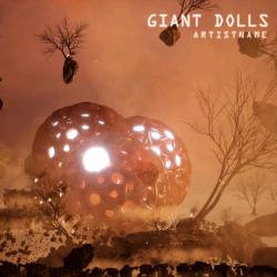 Album Poster Design - for Alternative Rock, Ambient Music - style Cinematic Style, Dark Fantasy - in Red, Orange Color