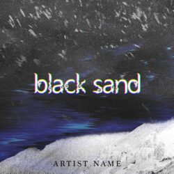 dark album cover art - for Ambient, Dark Ambient Music - style Glitch Art, Monochrome - in Black, Blue Color