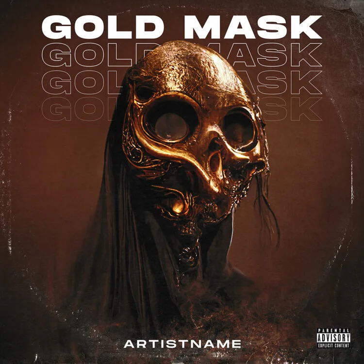 Gold Mask Dark Premade Album Cover Art