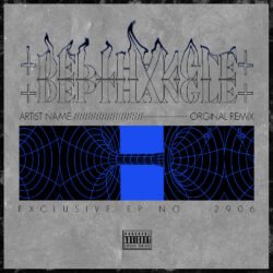 Depthangle Premade Post Punk Album Cover Art - for Alternative Rock, Darkwave Music - style Acid Graphics, Conceptual Art - in Blue, Black Color