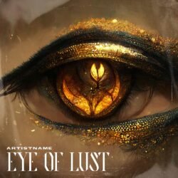 Eye album cover - for Dark Ambient, Dark Pop Music - style Cinematic Style, Conceptual Art - in Yellow, Black Color