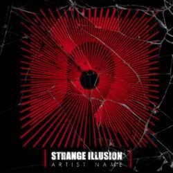 nu metal album cover art - for Industrial, Dark Electro Music - style Acid Graphics, Glitch Art - in Red, Black Color