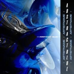abstract blue album cover art - for Electronic, Ambient Music - style Abstract, Modern Art - in Blue, Black Color
