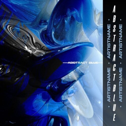 abstract blue album cover art - for Electronic, Ambient Music - style Abstract, Modern Art - in Blue, Black Color