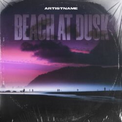 beach album cover art - for Chillwave, Ambient Music - style Cinematic Style, Photographic - in Pink, Purple Color