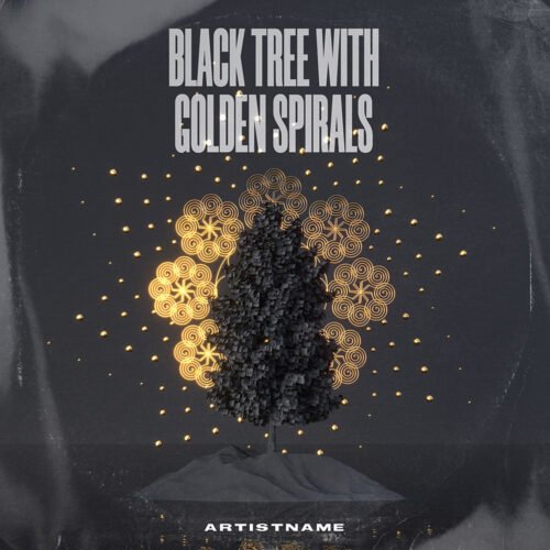 Minimal album cover art - for Ambient, Dark Ambient Music - style Abstract, Conceptual Art - in Black, Grey Color
