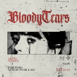 Bloody tears post punk premade motion album cover - for Alternative Metal, Black Metal Music - style Acid Graphics, Collage - in Red, Black Color