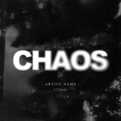 chaos album cover - for Alternative Metal, Dark Ambient Music - style Brutalism, Glitch Art - in Black, Grey Color