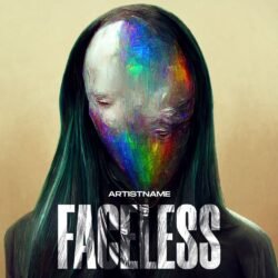 Faceless album cover art - for Alternative Rock, Ambient Music - style Abstract, Conceptual Art - in Green, Blue Color