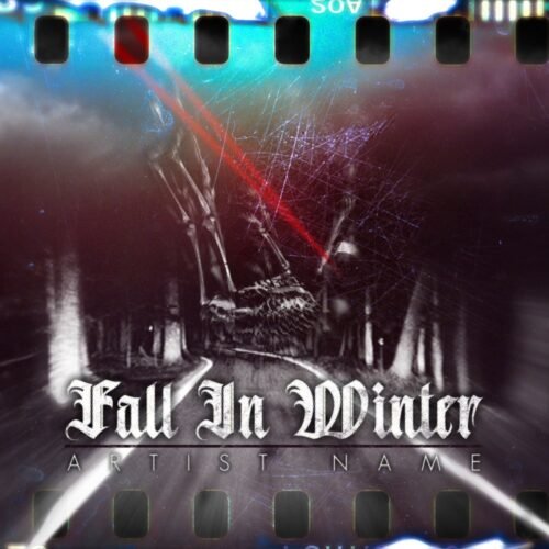 metalcore album cover art - for Alternative Metal, Black Metal Music - style Collage, Dark Surrealism - in Blue, Red Color