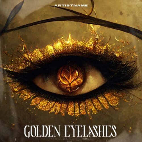 Eye Album Cover Art - for Dark Pop, Ambient Music - style Dark Fantasy, Surrealist - in Yellow, Brown Color
