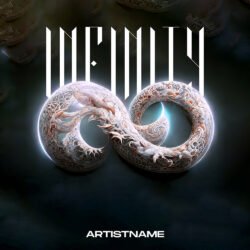 Infinity Album Cover Art - for Ambient, Dark Ambient Music - style Conceptual Art, Dark Fantasy - in Black, Brown Color