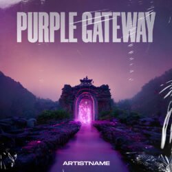 Gateway Album Cover Art - for Ambient, Dark Ambient Music - style Conceptual Art, Dark Fantasy - in Purple, Pink Color