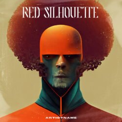 Surreal Album Cover Art - for Afrobeats, Afro-Pop Music - style Afrofuturism, Conceptual Art - in Red, Orange Color